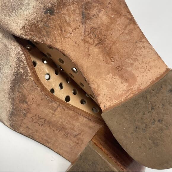 Loeffler Randall Ione Beach Tan Leather Perforated Open Toe Ankle Boots Shoes 6 - Picture 14 of 16